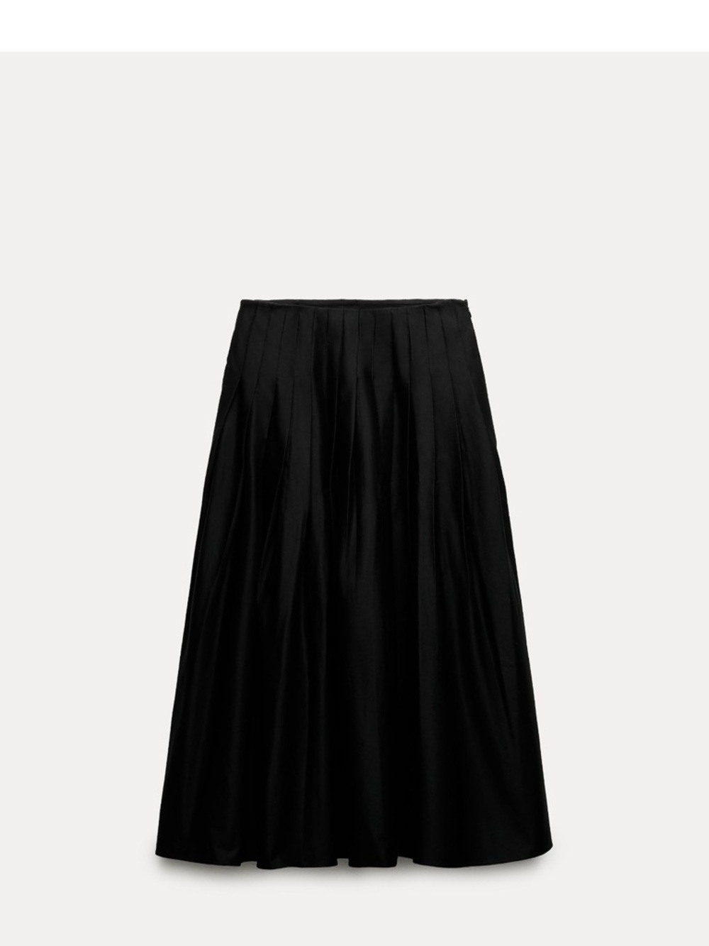 Classic Black Pleated Midi Skirt